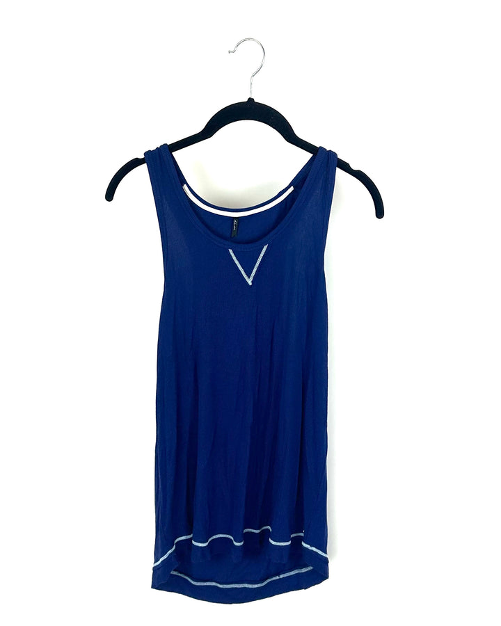 Navy Blue Ribbed Tank Top - Size 4/6