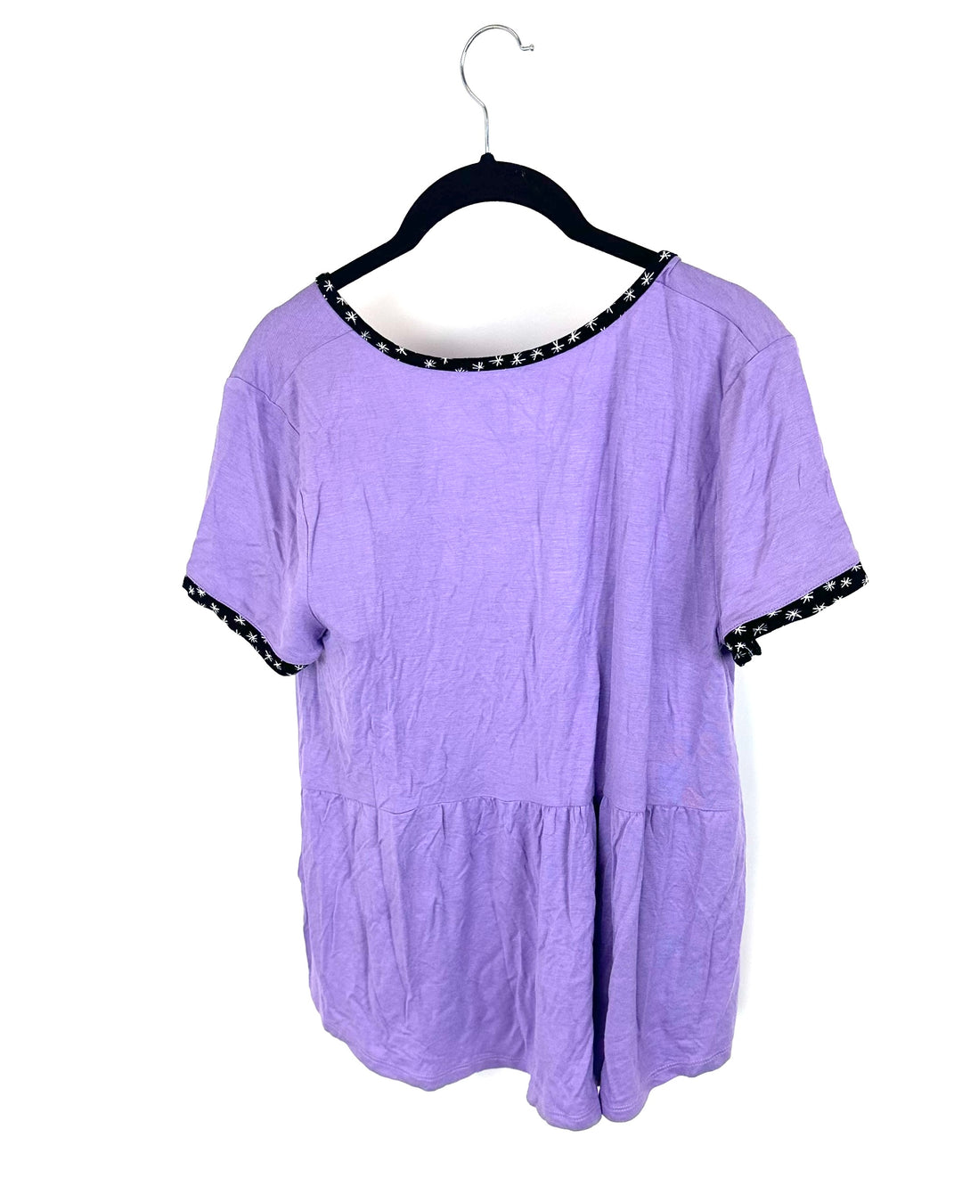 Light Purple Short Sleeve Pajama Shirt - Small