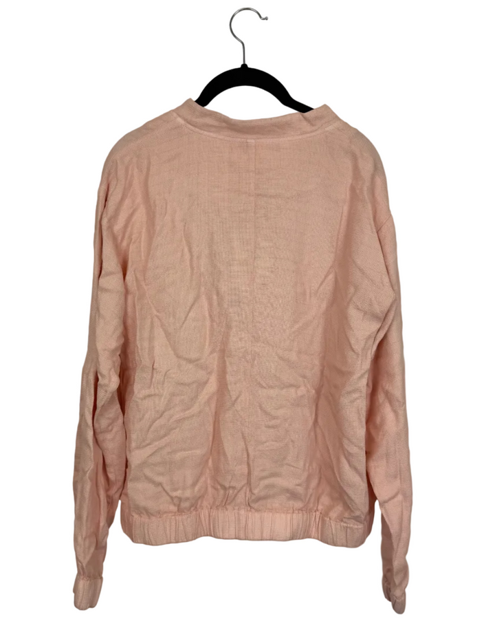 Lightweight Peach Zip-Up Jacket - Size 2/4