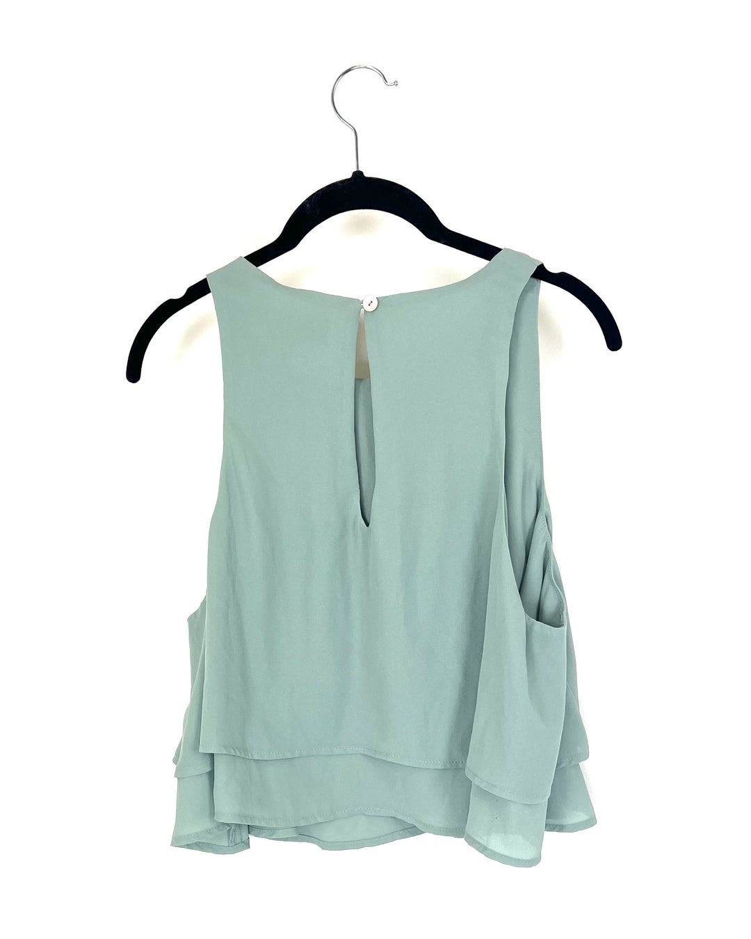 Muted Teal Sleeveless Cropped Blouse - Extra Large
