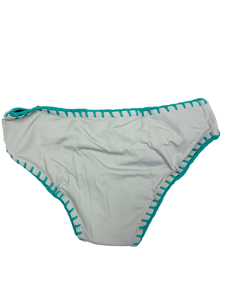 Light Gray and Navy Blue Reversible Crochet Classic Bikini Bottom - XS, XL