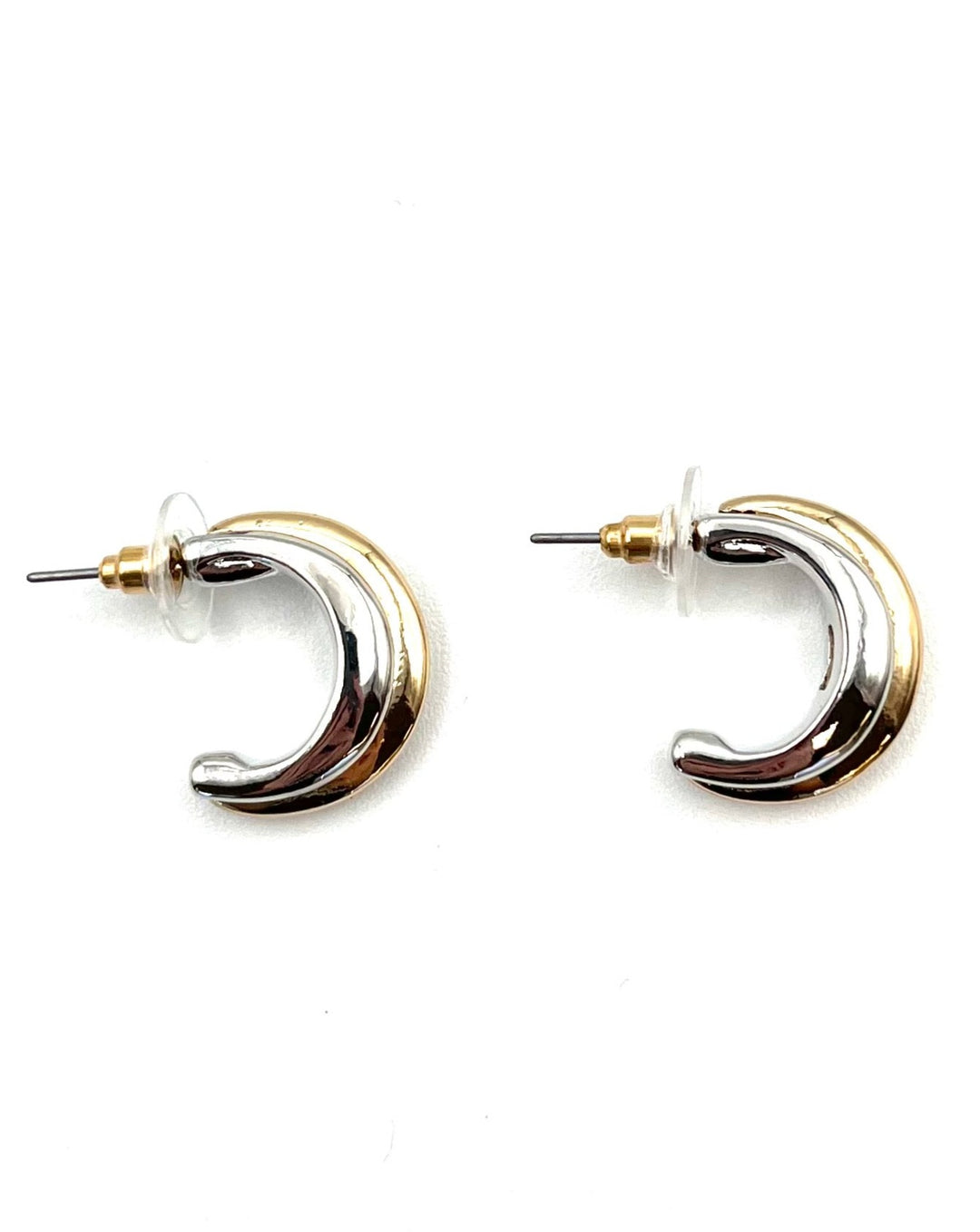 Two Tone Hoops Earrings