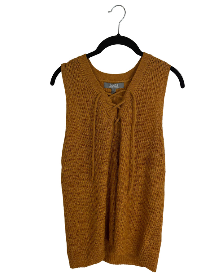Burnt Orange Sweater Tank Top - Size 4/6