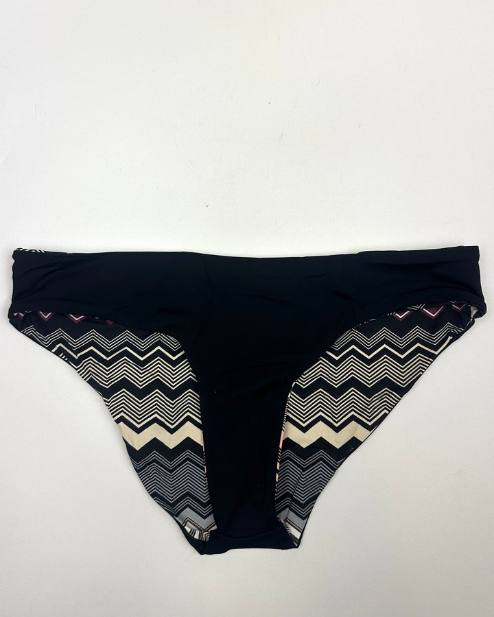 Black Chevron Reversible Classic Bikini Bottom - S, L, XL