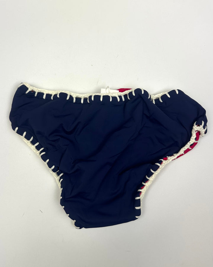 Navy Blue and Raspberry Pink Reversible Crochet Classic Bikini Bottom - S, M, L, XL