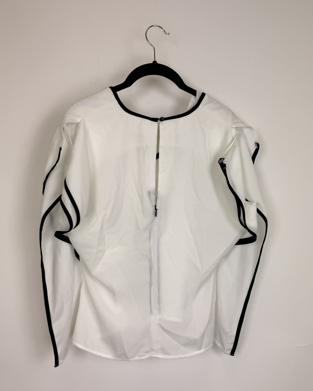 White Blouse with Black Trim- Size 2/4