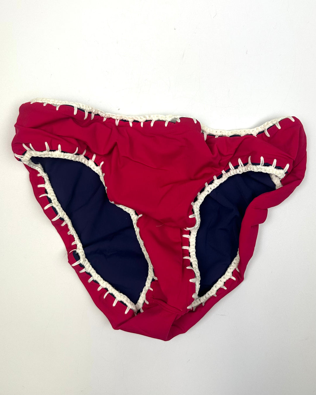 Navy Blue and Raspberry Pink Reversible Crochet Classic Bikini Bottom - S, M, L, XL