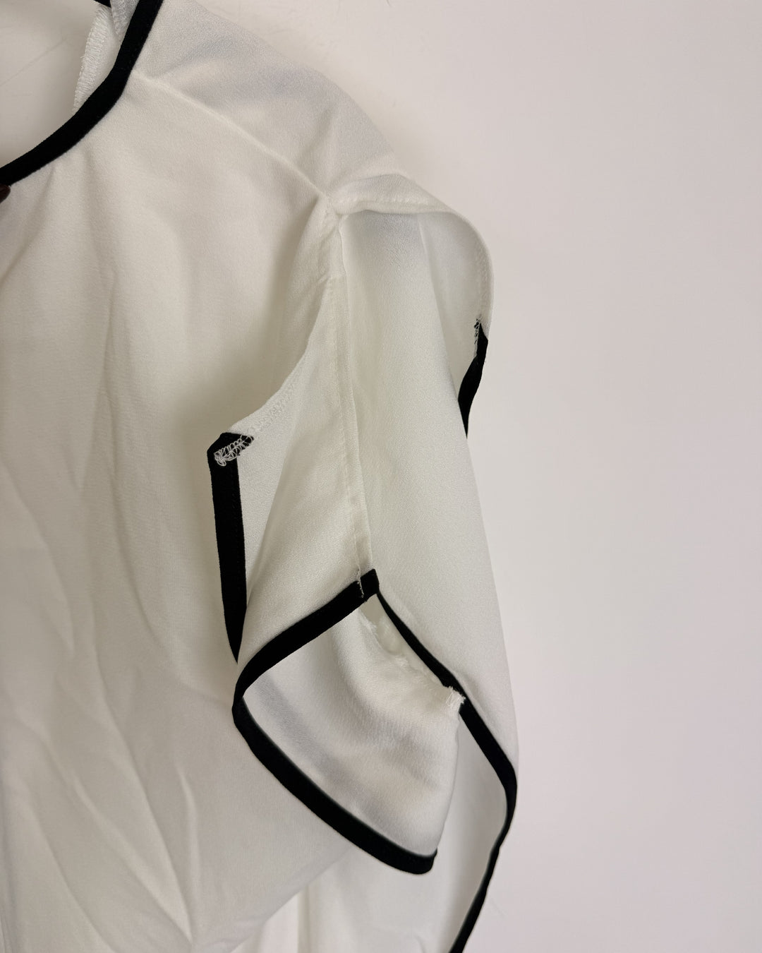 White Blouse with Black Trim- Size 2/4