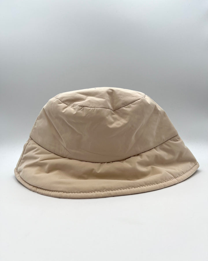 Beige Nylon Bucket Hat