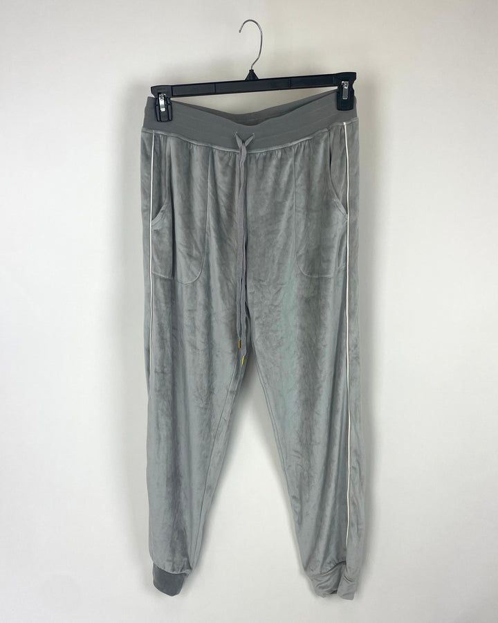 Velour Grey Joggers - Size 2-4