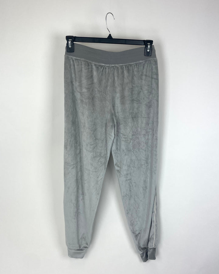 Velour Grey Joggers - Size 2-4