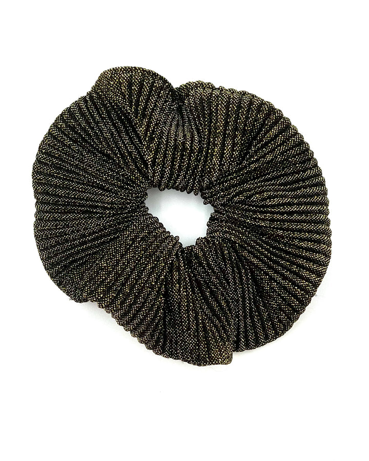 Black and Gold Metallic Large Scrunchie