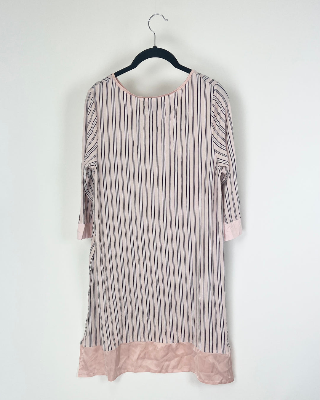 Baby Pink Striped Cropped Sleeve Nightgown- Size 4/6