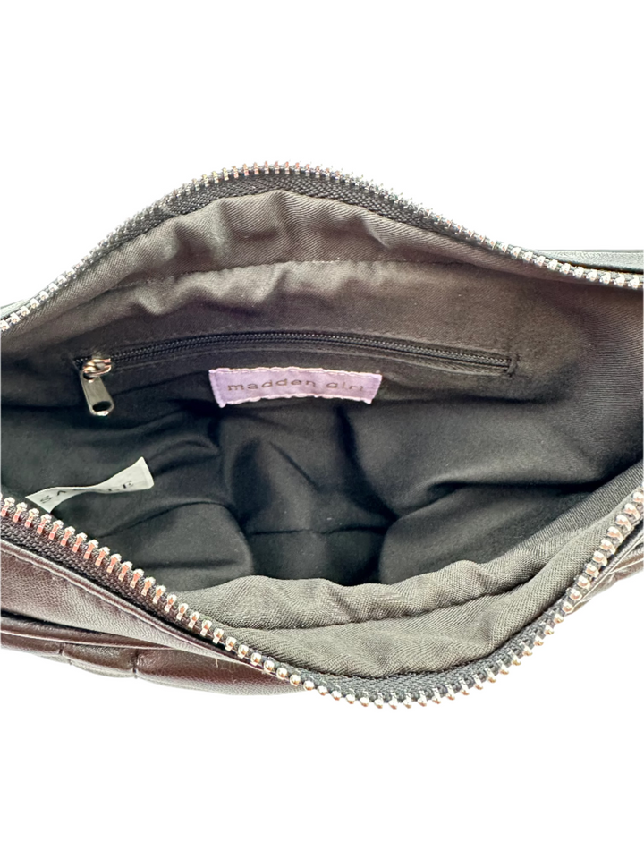 Black Ruched Ribbon Shoulder Bag