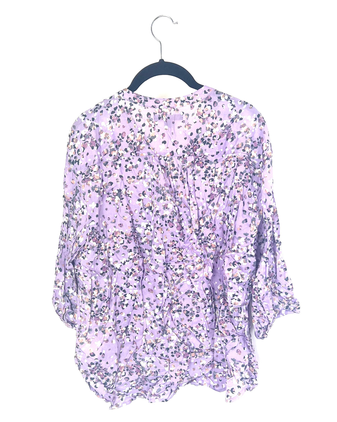 Purple Floral Cropped Sleeve Sleepwear Top - Size 4/6