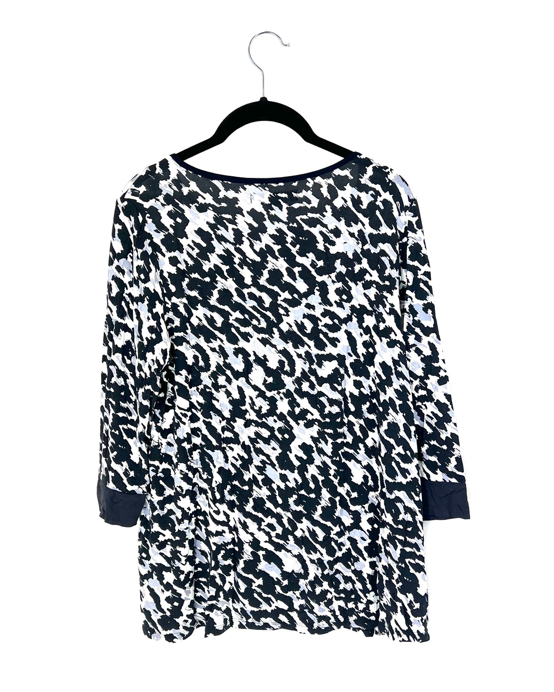 Navy Blue Abstract Print Sleepwear Shirt - Size 4/6