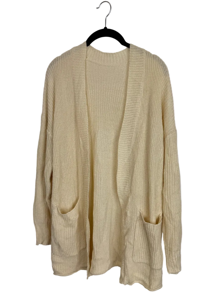 Cream Open Front Cardigan – Size 6/8