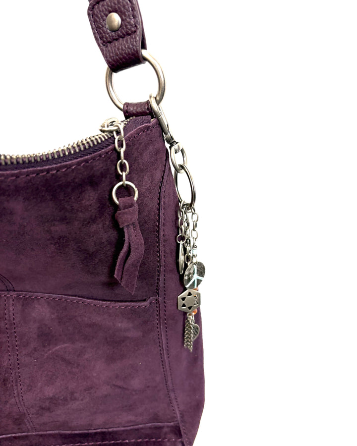 Dark Purple Suede Crossbody Bag