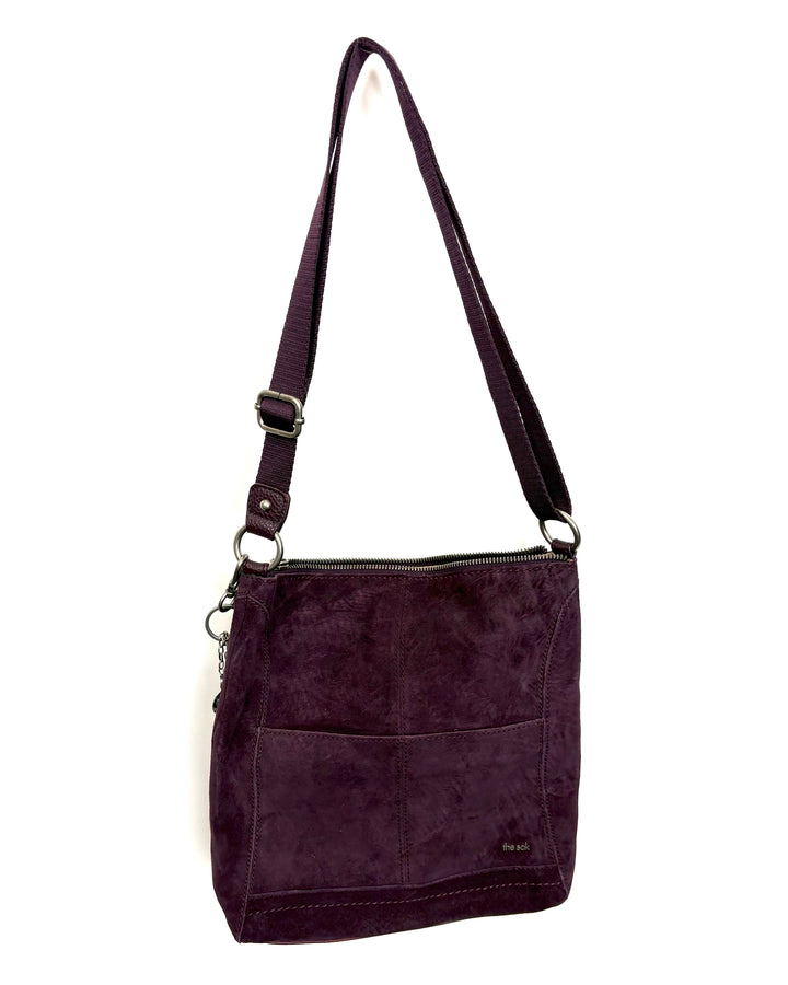 Dark Purple Suede Crossbody Bag