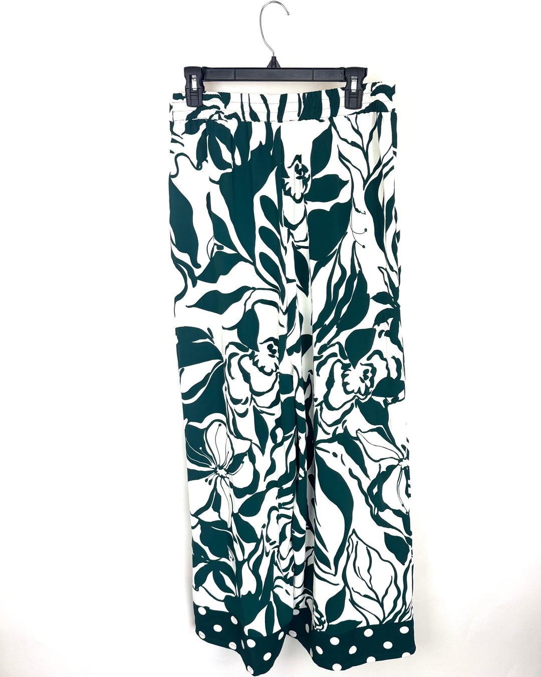 Green Floral Wide Leg Pants - Size 8/10
