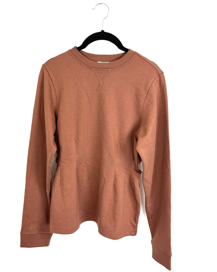 Brown Crewneck Top - Size 0/2