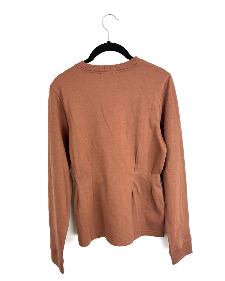Brown Crewneck Top - Size 0/2
