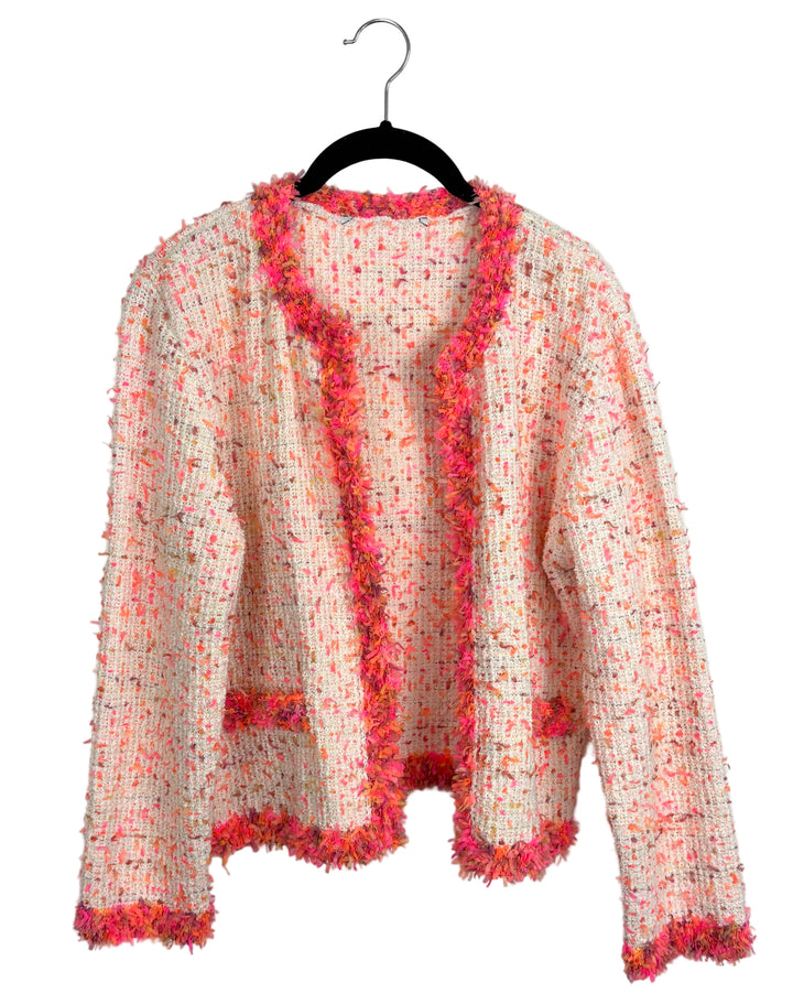 Pink & Orange Tweed Sweater - Size 2/4
