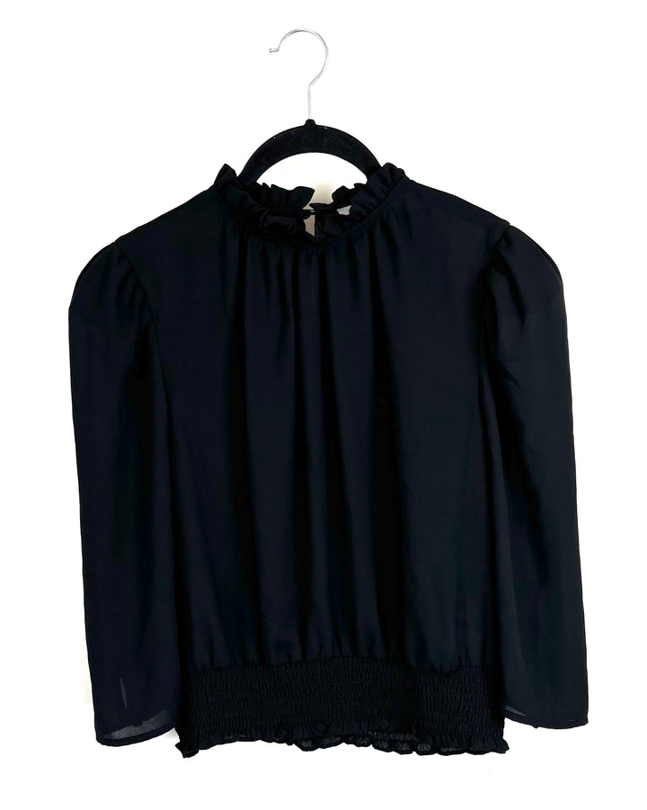 Marled Black Blouse - Size 6/8
