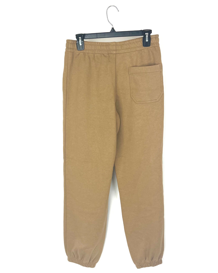 Mustard Brown Fleece Lined Sweatpants - Small