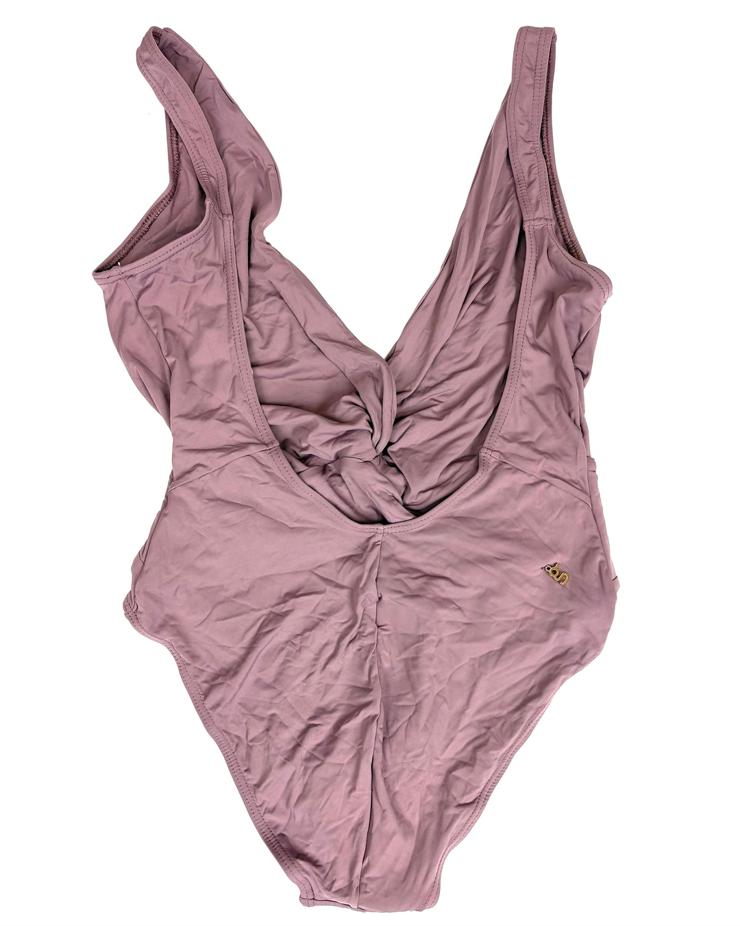 Mauve Deep V-Neck One Piece Swimsuit - Size 2/4
