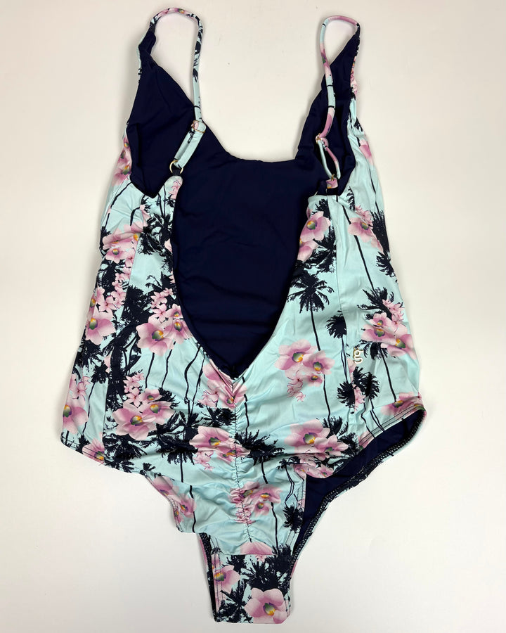 Blue & Pink Floral One Piece Swimsuit - Size 2/4
