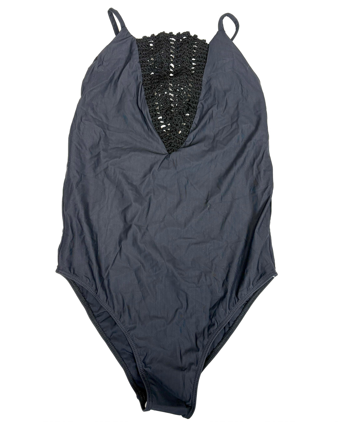 High Neck Black One Piece Swimsuit - Size 00/0