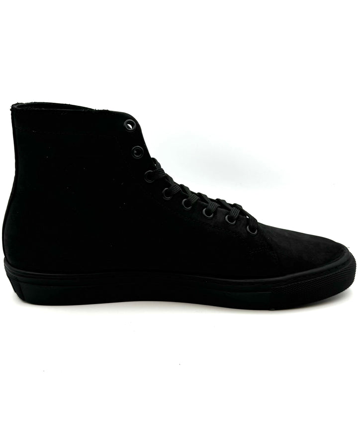 MENS Black Matte Leather High Top Sneaker - Size 8.5