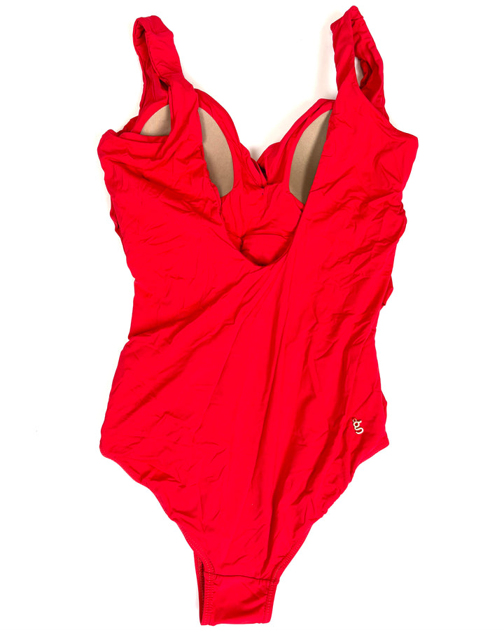 Bright Red Crossover One Piece Swimsuit - Size 4/6