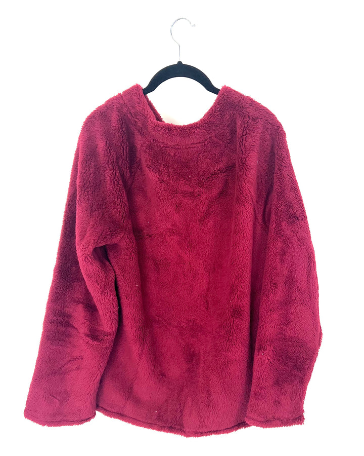 Maroon Sherpa Pull Over - Size 4/6
