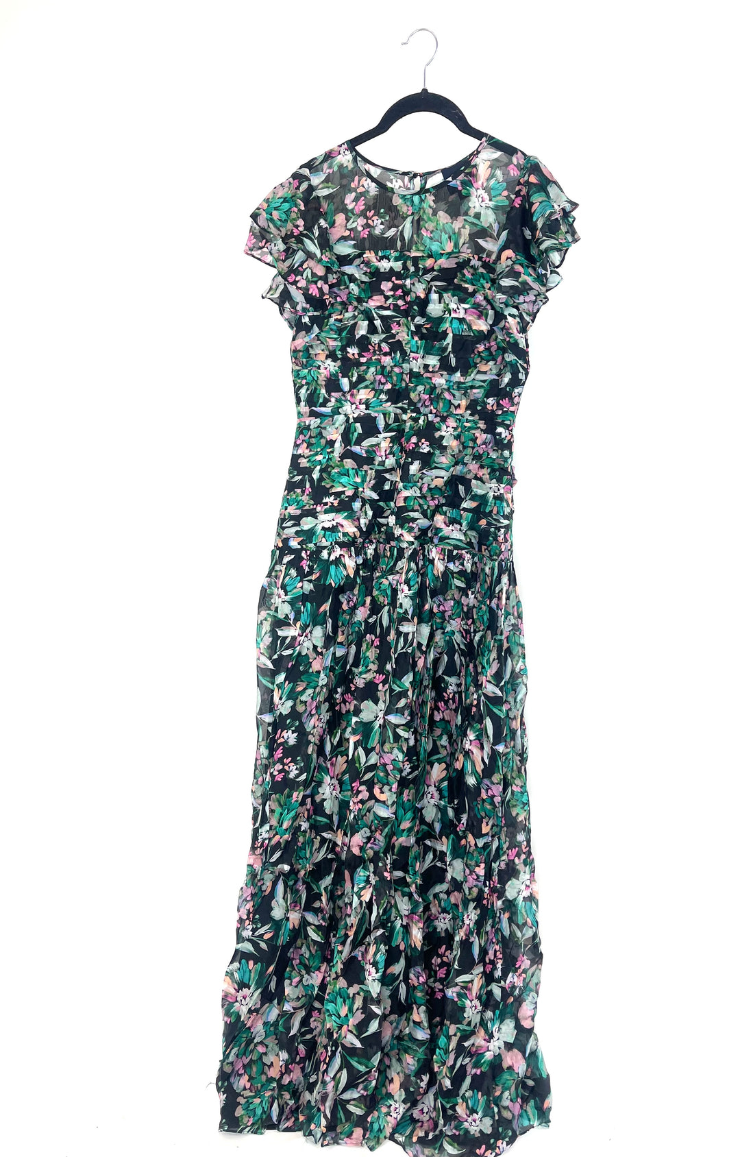 Black Dress with Floral Print - Size 4 The Fashion Foundation Black Dress with Floral Print - Size 4 The Fashion Foundation