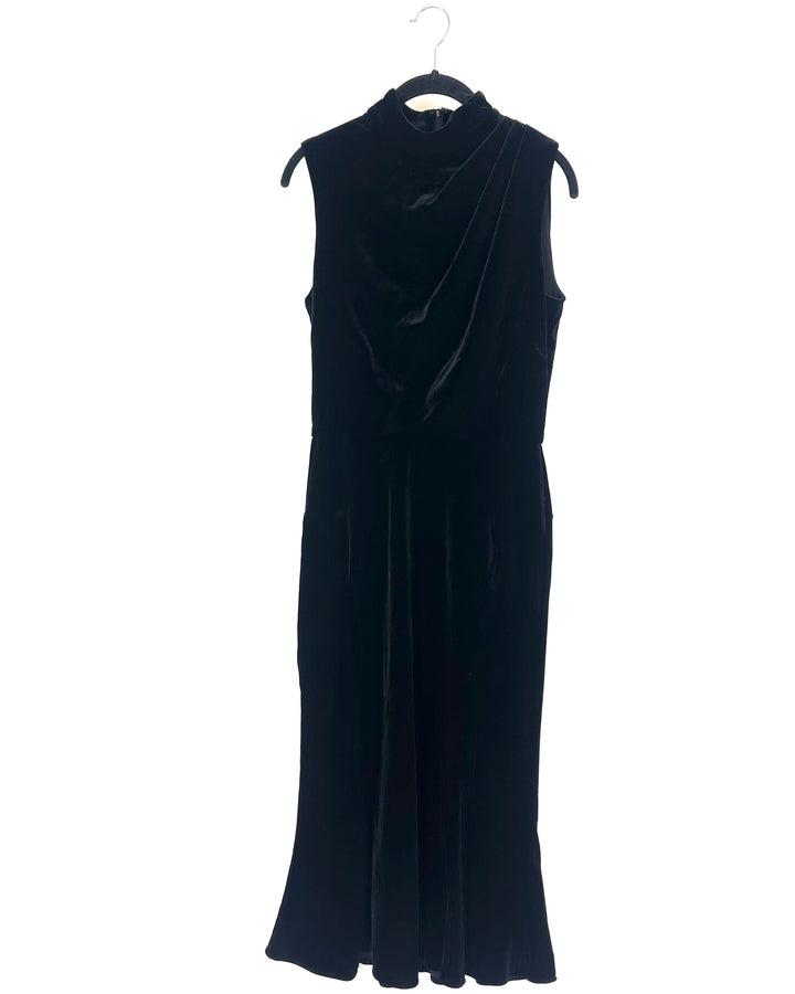 Sleeveless Black Maxi Evening Dress - Size 6