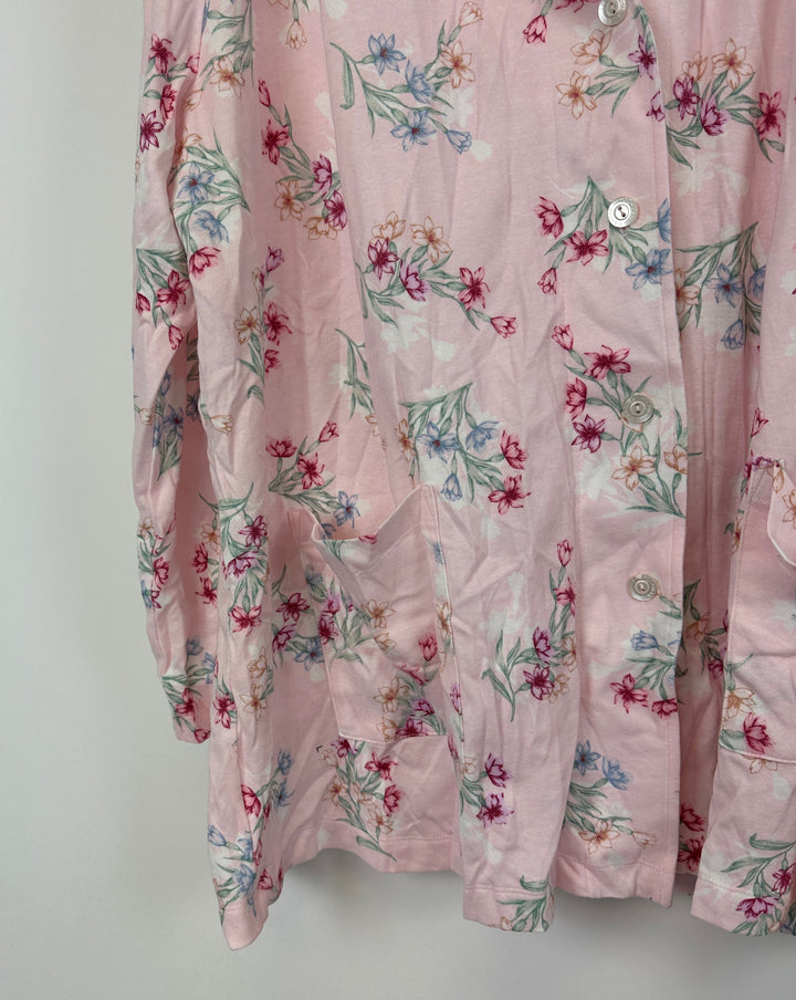 Pink Floral Pajama Top - 1X