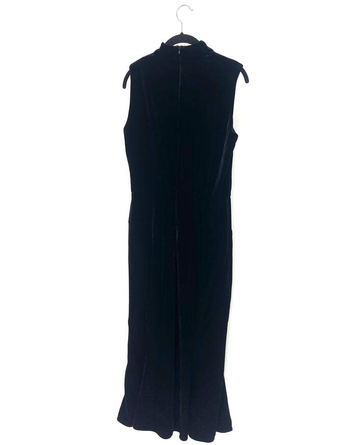 Sleeveless Black Maxi Evening Dress - Size 6