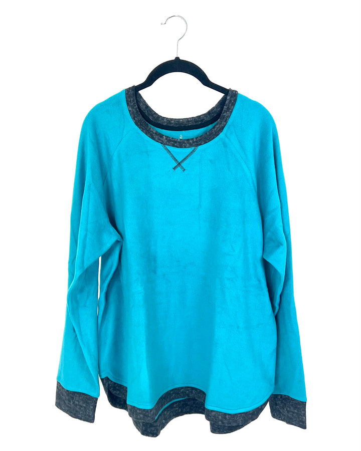 Teal Long Sleeve Pajama Set - 1X