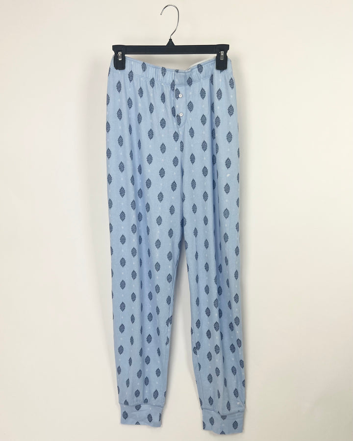 Light Blue Printed Pajama Set - 1X