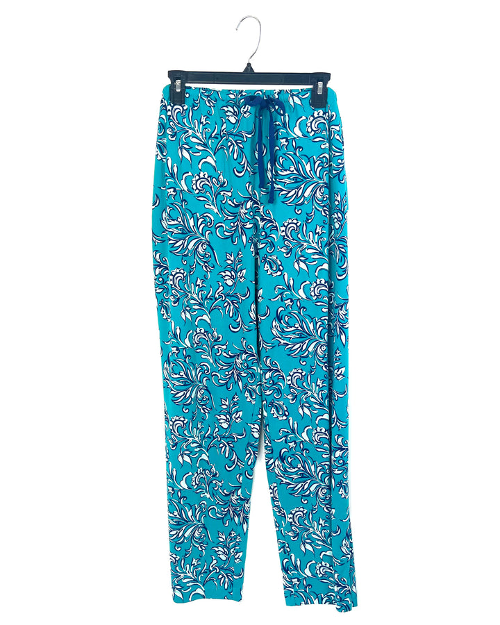 Teal Printed Pajama Pants - 1X