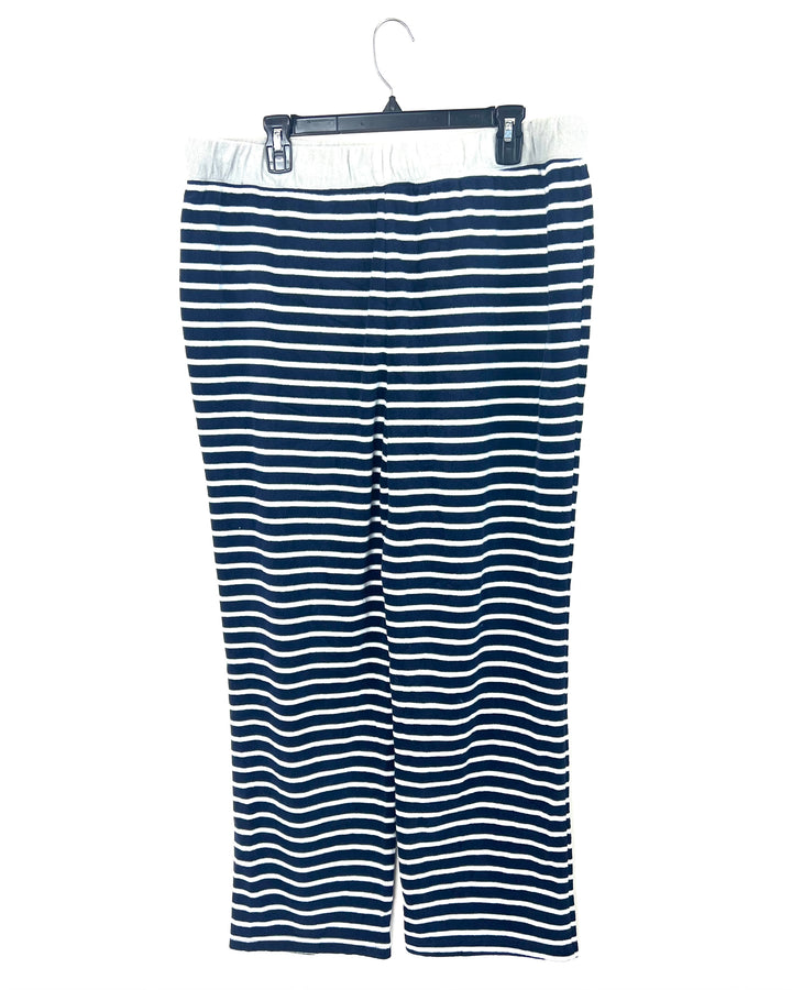 Navy Blue Striped Pajama Pants - Size 1X