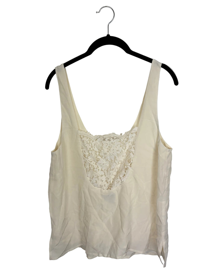Cream Lace Back Tank Top- Size 6/8