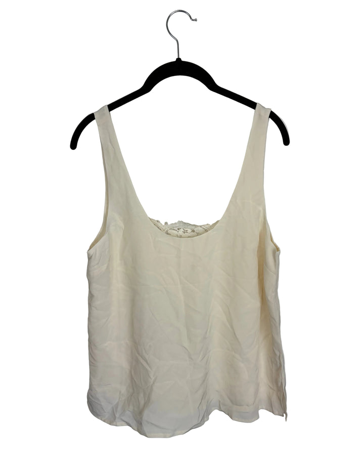 Cream Lace Back Tank Top- Size 6/8
