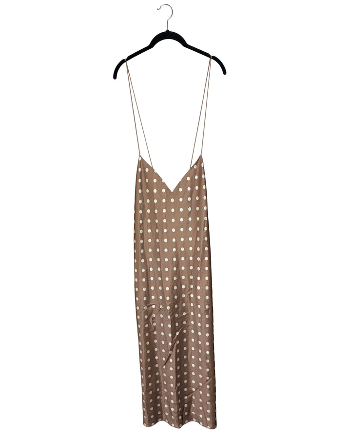 Brown and White Polka Dot Dress- Size 6/8