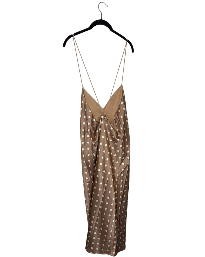 Brown and White Polka Dot Dress- Size 6/8