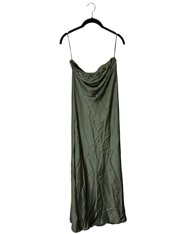 Olive Green Strapless Dress- Size 4/6