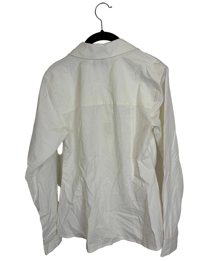 White Button Detailed Collared Top- Size 4/6