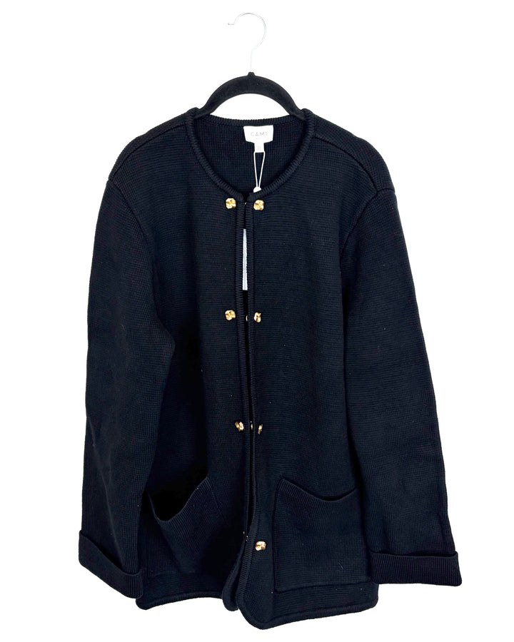 Soft Black Cardigan Jacket - Size 14/16